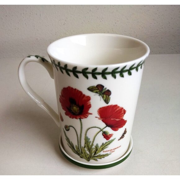 Portmeirion Botanic Garden Red Poppy Mug & Coaster Set Porcelain for Coffee Tea - Picture 6 of 11